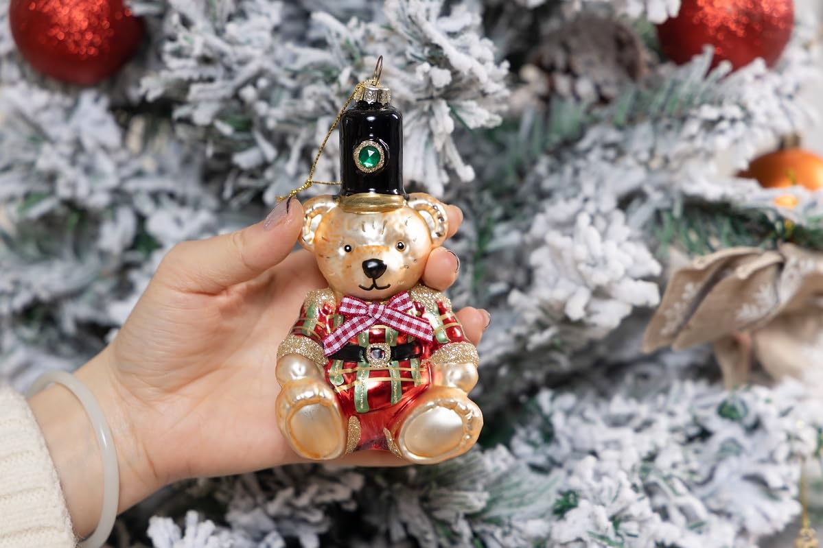 Amazon.co.jp: 2ピース ガラステディベアオーナメント 手吹きガラス